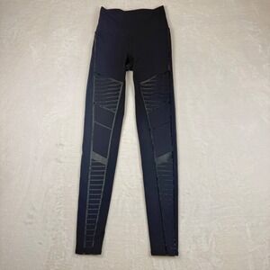 ALO‎ Yoga Moto Leggings Black High Waist Performance Activewear Womens XS